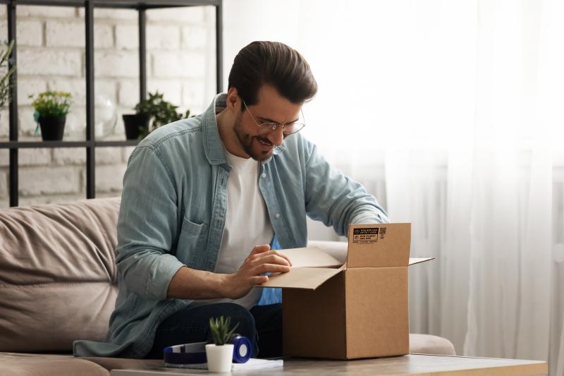 man with box