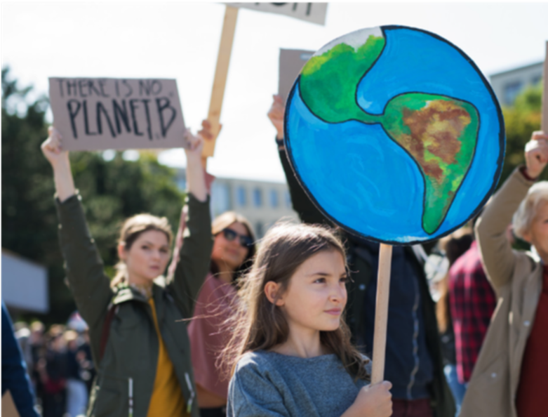 People rallying for the planet's health